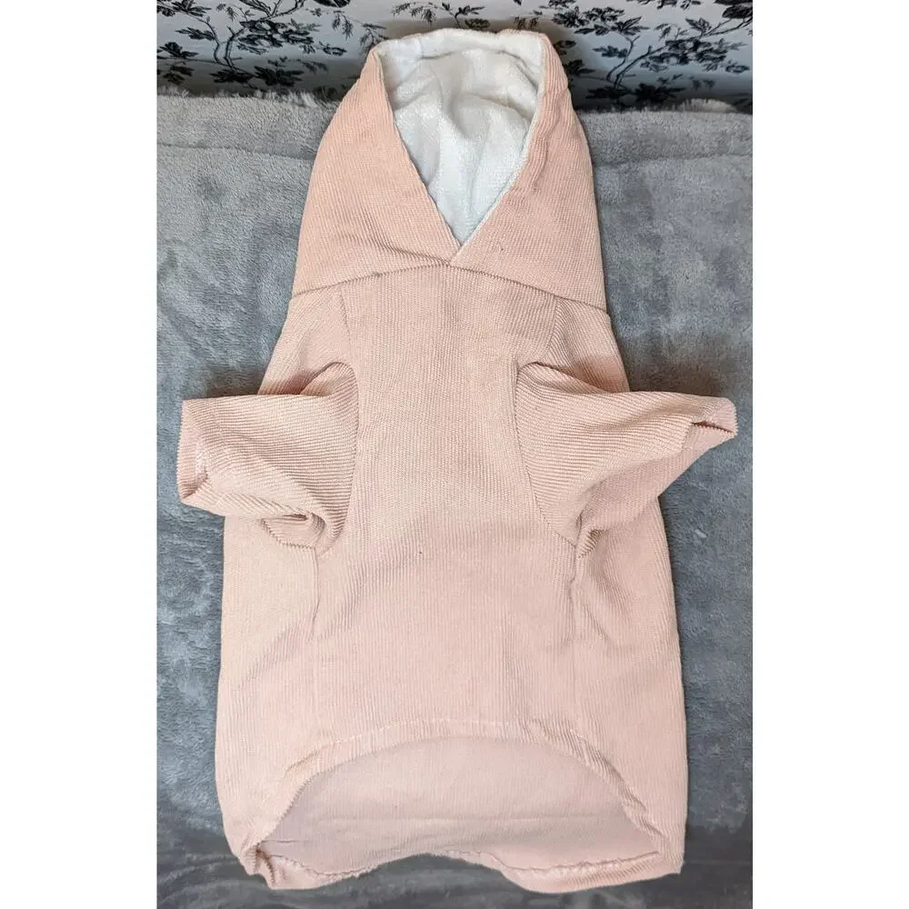 Wiz BBQT Dog Cat Pink Rabbit Bunny Ears Soft Knit Hoodie Sweater Costume L